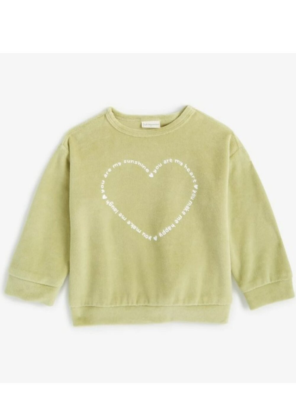NWT. FIRST IMPRESSIONS Girls Long Sleeve Green Velour Top